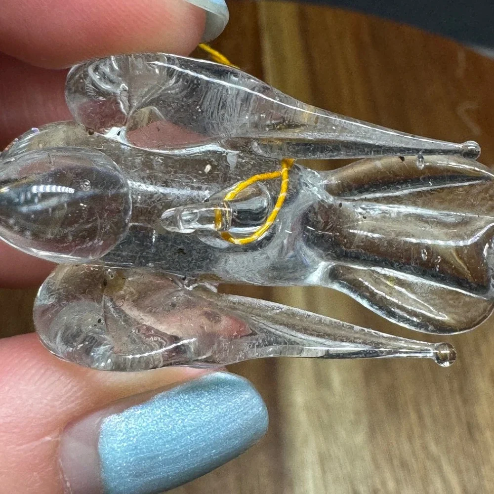Vintage Hand Blown Clear Art Glass Bird Ornament Figurine 2